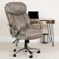 Flash Furniture GO-2092M-1-TP-GG Leather Office Chair in Taupe