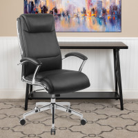 Flash Furniture GO-2192-BK-GG Leather Office Chair in Black