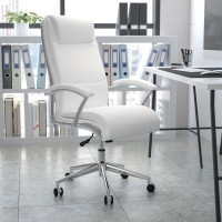 Flash Furniture GO-2192-WH-GG Leather Office Chair in White