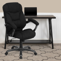 Flash Furniture High Back Black Microfiber Upholstered Contemporary Office Chair GO-725-BK-GG