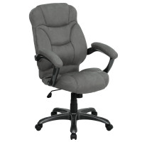Flash Furniture High Back Gray Microfiber Upholstered Contemporary Office Chair GO-725-GY-GG
