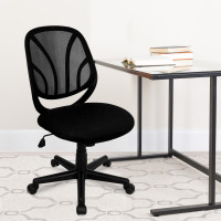 Flash Furniture Y-GO Chairandtrade Mid-Back Black Mesh Computer Task Chair GO-WY-05-GG