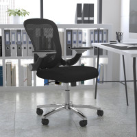 Flash Furniture GO-WY-87-2-GG Mid-Back Black Mesh Executive Swivel Office Chair