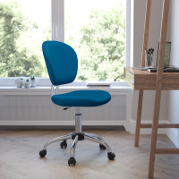 Flash Furniture Mid-Back Turquoise Task Chair with Chrome Base H-2376-F-TUR-GG