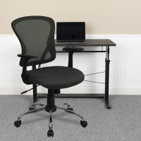 Flash Furniture Mid-Back Dark Gray Mesh Office Chair with Chrome Finished Base H-8369F-DK-GY-GG