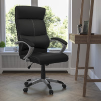 Flash Furniture High Back Black Leather Executive Office Chair H-9637L-1C-HIGH-GG
