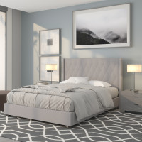 Flash Furniture HG-43-GG Riverdale Queen Size Tufted Upholstered Platform Bed in Light Gray Fabric 