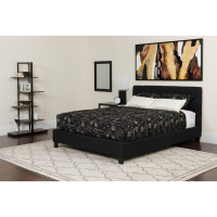 Flash Furniture HG-BMF-22-GG Tribeca Full Size Tufted Upholstered Platform Bed in Black Fabric with Memory Foam Mattress