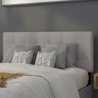 Flash Furniture HG-HB1704-F-LG-GG Bedford Tufted Upholstered Full Size Headboard in Light Gray Fabric 