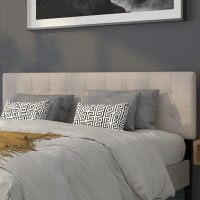 Flash Furniture HG-HB1704-K-B-GG Bedford Tufted Upholstered King Size Headboard in Beige Fabric 