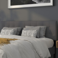 Flash Furniture HG-HB1704-K-DG-GG Bedford Tufted Upholstered King Size Headboard in Dark Gray Fabric 