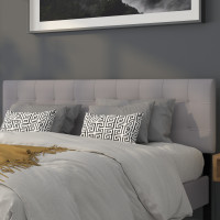 Flash Furniture HG-HB1704-K-LG-GG Bedford Tufted Upholstered King Size Headboard in Light Gray Fabric 