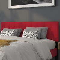 Flash Furniture HG-HB1704-K-R-GG Bedford Tufted Upholstered King Size Headboard in Red Fabric 