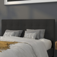 Flash Furniture HG-HB1704-Q-BK-GG Bedford Tufted Upholstered Queen Size Headboard in Black Fabric 