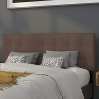 Flash Furniture HG-HB1704-Q-DBR-GG Bedford Tufted Upholstered Queen Size Headboard in Dark Brown Fabric 