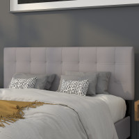 Flash Furniture HG-HB1704-Q-LG-GG Bedford Tufted Upholstered Queen Size Headboard in Light Gray Fabric 