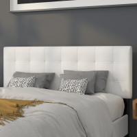 Flash Furniture HG-HB1704-Q-W-GG Bedford Tufted Upholstered Queen Size Headboard in White Fabric 