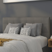 Flash Furniture HG-HB1705-F-GY-GG Lennox Tufted Upholstered Full Size Headboard in Gray Vinyl 