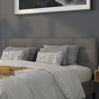 Flash Furniture HG-HB1705-K-GY-GG Lennox Tufted Upholstered King Size Headboard in Gray Vinyl 