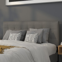 Flash Furniture HG-HB1705-Q-GY-GG Lennox Tufted Upholstered Queen Size Headboard in Gray Vinyl 