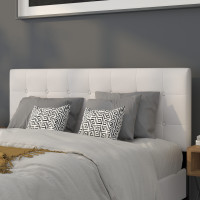Flash Furniture HG-HB1705-Q-W-GG Lennox Tufted Upholstered Queen Size Headboard in White Vinyl 