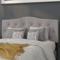 Flash Furniture HG-HB1708-F-LG-GG Cambridge Tufted Upholstered Full Size Headboard in Light Gray Fabric 
