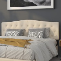 Flash Furniture HG-HB1708-K-B-GG Cambridge Tufted Upholstered King Size Headboard in Beige Fabric 