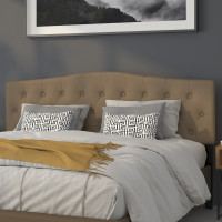 Flash Furniture HG-HB1708-K-DBR-GG Cambridge Tufted Upholstered King Size Headboard in Dark Brown Fabric 