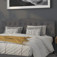 Flash Furniture HG-HB1708-K-DG-GG Cambridge Tufted Upholstered King Size Headboard in Dark Gray Fabric 