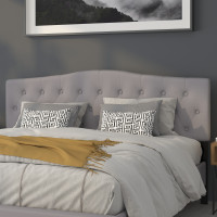 Flash Furniture HG-HB1708-K-LG-GG Cambridge Tufted Upholstered King Size Headboard in Light Gray Fabric 