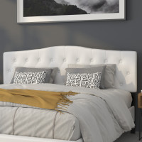 Flash Furniture HG-HB1708-K-W-GG Cambridge Tufted Upholstered King Size Headboard in White Fabric 