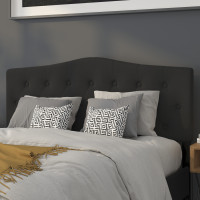 Flash Furniture HG-HB1708-Q-BK-GG Cambridge Tufted Upholstered Queen Size Headboard in Black Fabric 