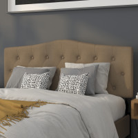 Flash Furniture HG-HB1708-Q-DBR-GG Cambridge Tufted Upholstered Queen Size Headboard in Dark Brown Fabric 