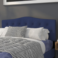 Flash Furniture HG-HB1708-Q-N-GG Cambridge Tufted Upholstered Queen Size Headboard in Navy Fabric 
