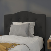 Flash Furniture HG-HB1708-T-BK-GG Cambridge Tufted Upholstered Twin Size Headboard in Black Fabric 