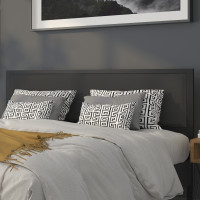 Flash Furniture HG-HB1717-K-BK-GG Melbourne Metal Upholstered King Size Headboard in Black Fabric