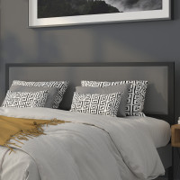 Flash Furniture HG-HB1717-K-DG-GG Melbourne Metal Upholstered King Size Headboard in Dark Gray Fabric