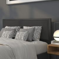 Flash Furniture HG-HB1717-Q-BK-GG Melbourne Metal Upholstered Queen Size Headboard in Black Fabric
