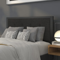Flash Furniture HG-HB1725-F-BK-GG Bristol Metal Tufted Upholstered Full Size Headboard in Black Fabric