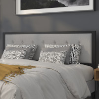 Flash Furniture HG-HB1725-K-LG-GG Bristol Metal Tufted Upholstered King Size Headboard in Light Gray Fabric