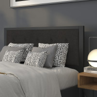 Flash Furniture HG-HB1725-Q-BK-GG Bristol Metal Tufted Upholstered Queen Size Headboard in Black Fabric