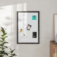 Flash Furniture HGWA-WHITE-20X30-BLK-GG Bristol 20x30 Wall Mount White Board with Included Dry Erase Marker, 4 Magnets, and Eraser for Home, School or Business in Black