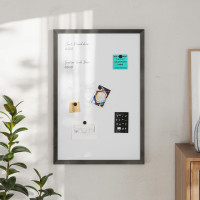 Flash Furniture HGWA-WHITE-24X36-BLK-GG Bristol 24x36 Wall Mount White Board with Included Dry Erase Marker, 4 Magnets, and Eraser for Home, School or Business in Black