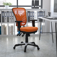Flash Furniture HL-0001-OR-GG Mid-Back Orange Mesh Chair with Triple Paddle Control
