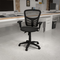 Flash Furniture HL-0001T-GG Mid-Back Mesh Chair in Black