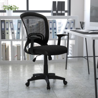 Flash Furniture Mid-Back Black Mesh Chair with Padded Mesh Seat HL-0007-GG