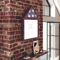 Flash Furniture HMHD-22M142Y-MHG-GG Quincy Flag and Certificate Display Case, Solid Pine Wood Flag Shadow Box Fits 3x5 Folded Flag, Mahogany Finish