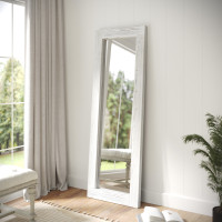 Flash Furniture HMHD-23M001YBN-WHTWSH-GG Graham 22x65 Full Length Mirror, Wall Mounted or Wall Leaning, Rustic Solid Wood Frame in White Wash