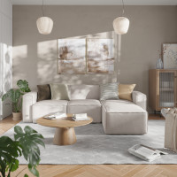 Flash Furniture IS-IT2231-4PCSEC-CRM-GG Bridgetown Luxury Modular 4 Piece Sectional Sofa, Cream