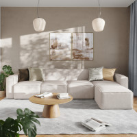 Flash Furniture IS-IT2231-5PCSEC-CRM-GG Bridgetown Luxury Modular 5 Piece Sectional Sofa, Cream